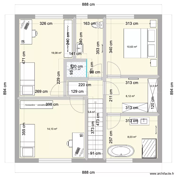 Module Archifacile. Plan de 8 et 65 m² Module Archifacile. Plan de 8 et 65 m²