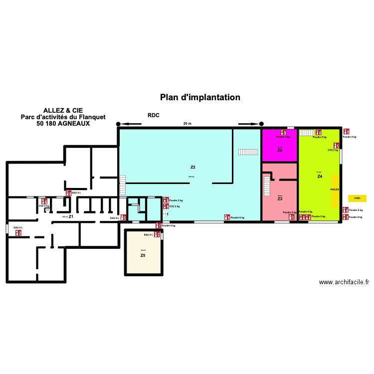 Plan d'implantation ALLEZ & CIE. Plan de 22 pièces et 760 m2