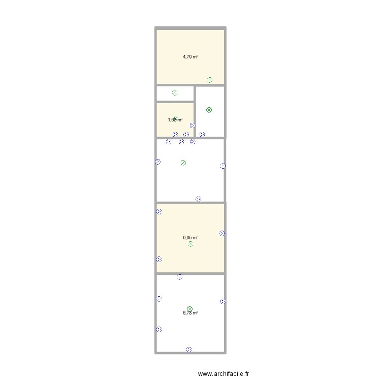 maison. Plan de 4 pièces et 19 m2