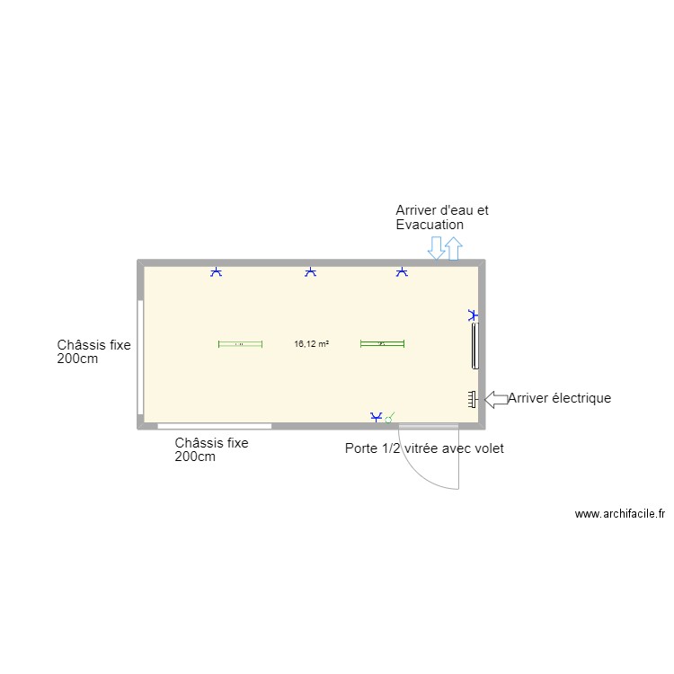 Cathy Morris. Plan de 1 pièce et 16 m2