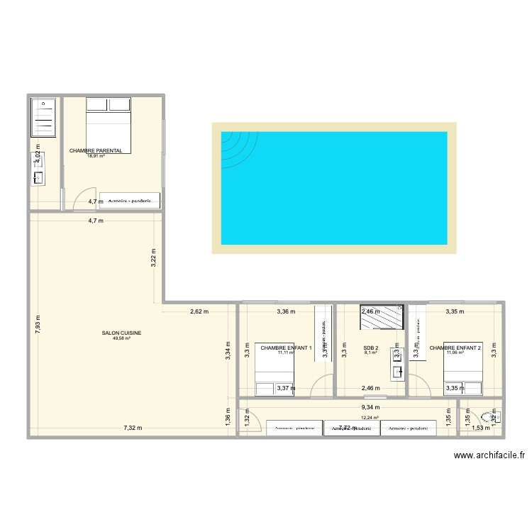 MELA. Plan de 6 pièces et 111 m2