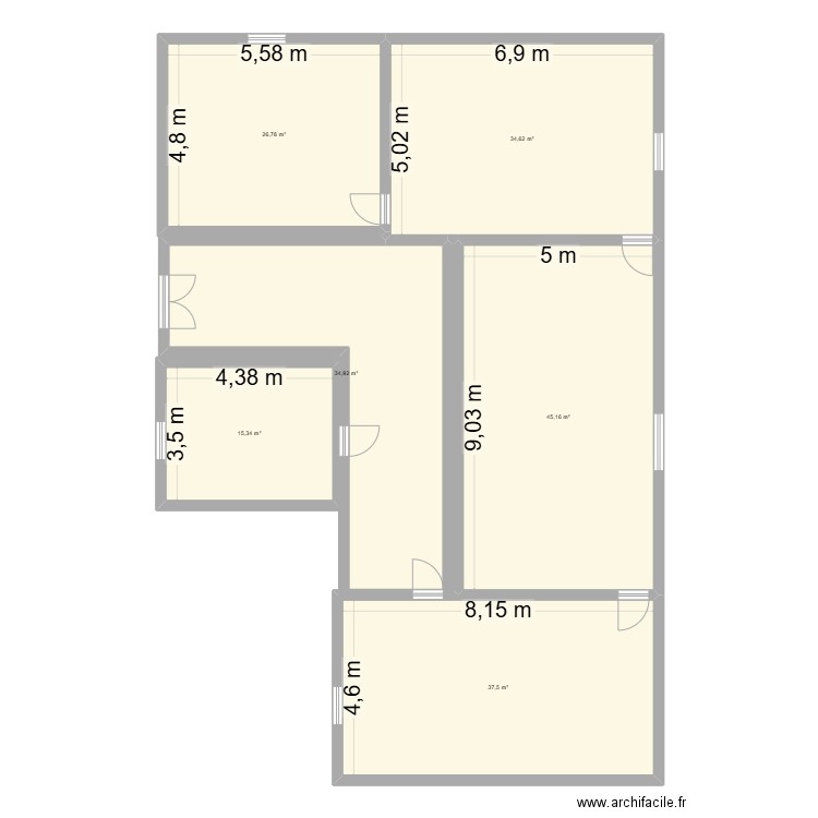 123. Plan de 6 pièces et 194 m2