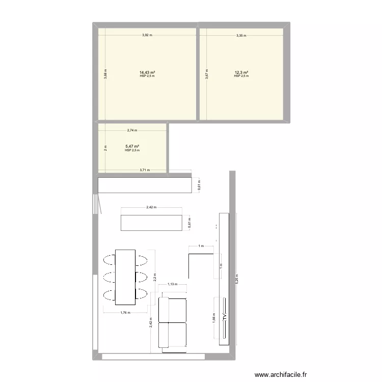 APPART. Plan de 3  et 32 m²