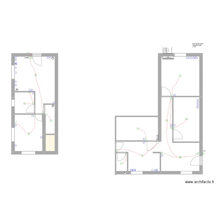 BUREAU MERHA. Plan de 10 pièces et 77 m2