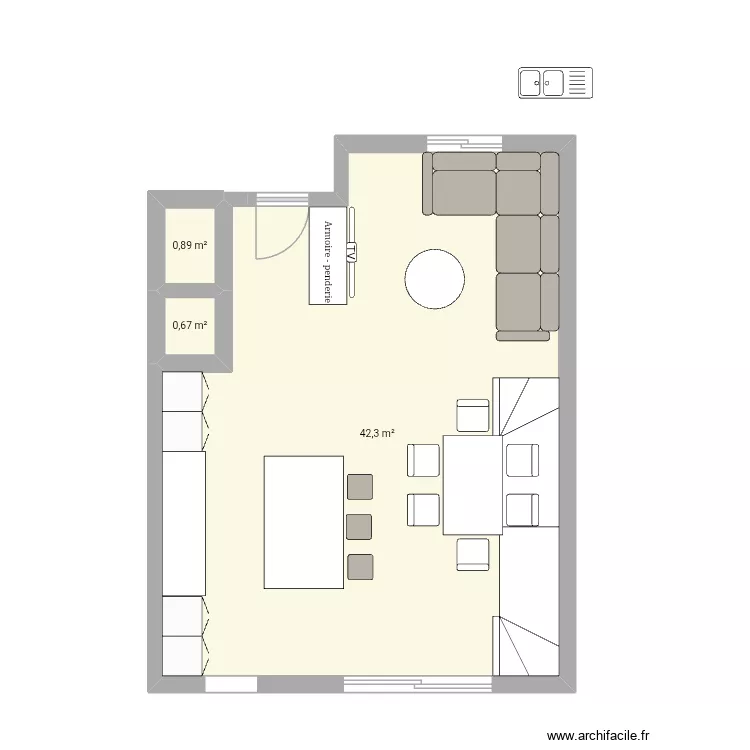 2 Plan bas la penne. Plan de 3 et 44 m² 2 Plan bas la penne. Plan de 3 et 44 m²