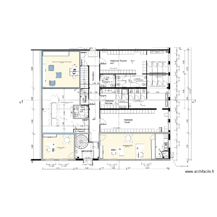 rdc ctm. Plan de 4 pièces et 139 m2