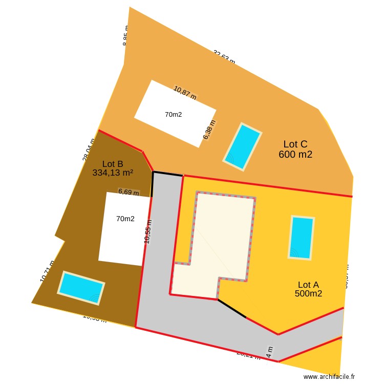plan ok surface et maison. Plan de 1 pièce et 134 m2