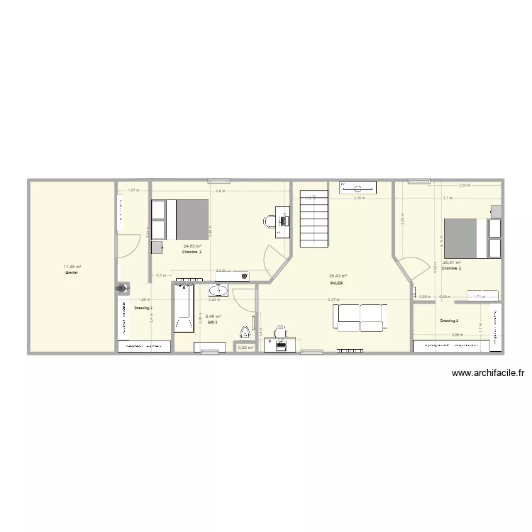 TIREAU ETAGE  2. Plan de 