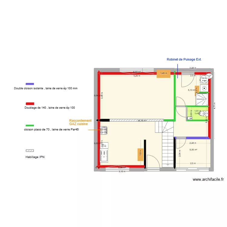 Camaret RdC  projet definitif. Plan de 