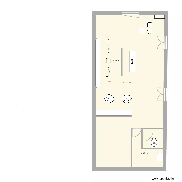 projet salon. Plan de 3  et 60 m²