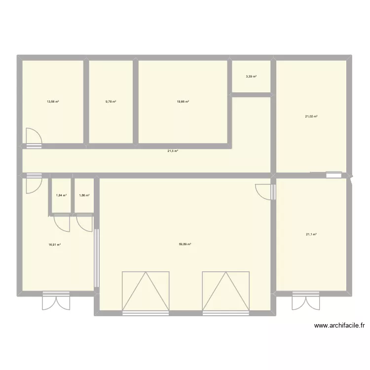 TFE. Plan de 11  et 190 m²