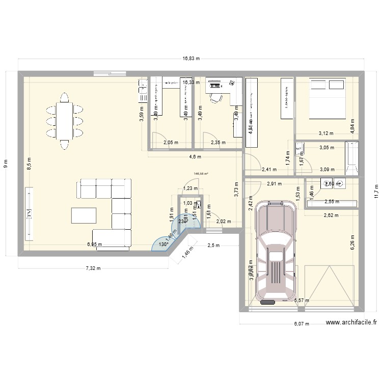 Maison Colombine. Plan de 1 pièce et 147 m2