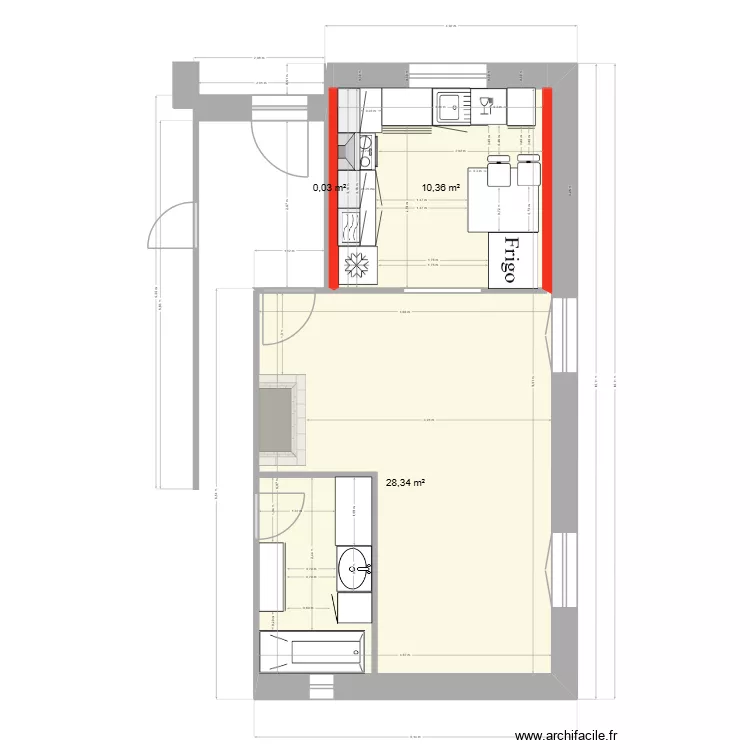 Cuisine. Plan de 3 et 39 m² Cuisine. Plan de 3 et 39 m²