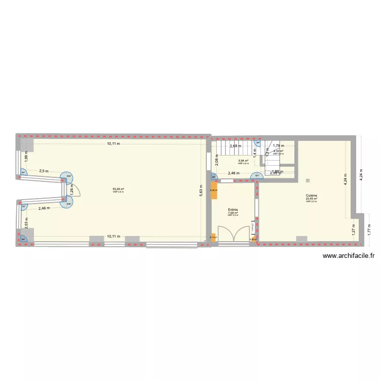 GOUACHE. Plan de 14  et 339 m²