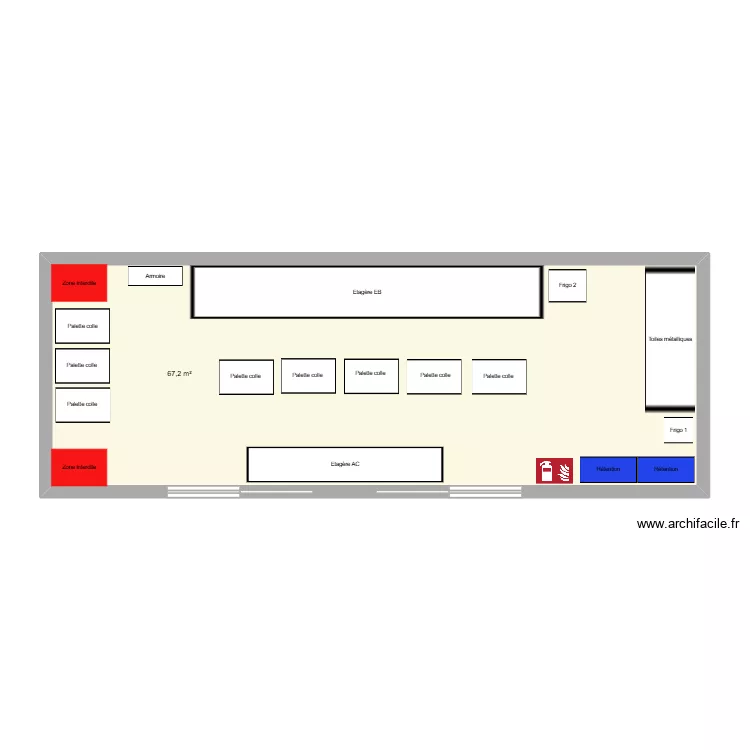 Local colle 2. Plan de 1 et 67 m² Local colle 2. Plan de 1 et 67 m²