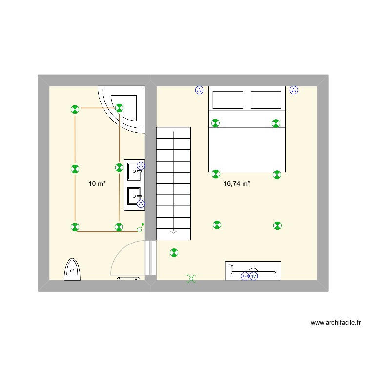 etage du haut . Plan de 0 pièce et 0 m2