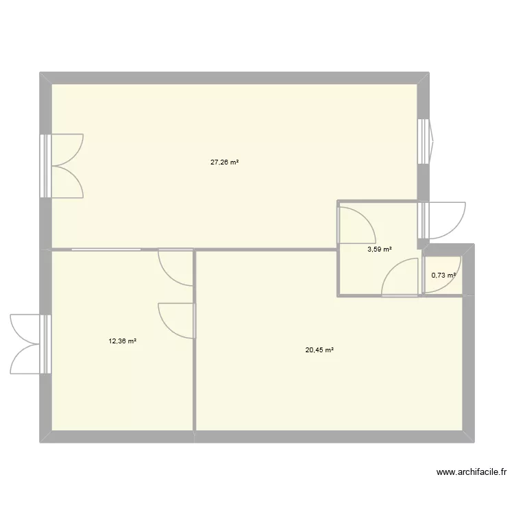 Mon&eacute;teau 2. Plan de 5  et 64 m²