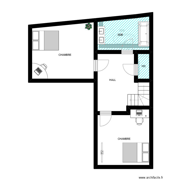 STEVIN 42. Plan de 9 pièces et 101 m2