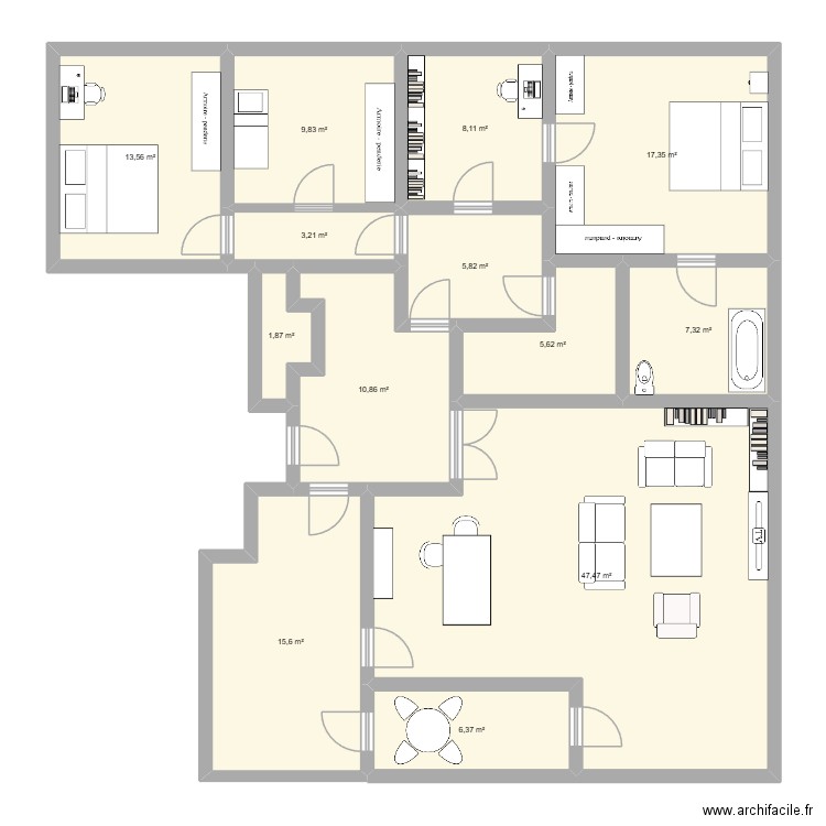 Hinnistraat Parents. Plan de 13 pièces et 153 m2