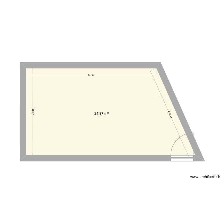 appart antho. Plan de 1 pièce et 25 m2