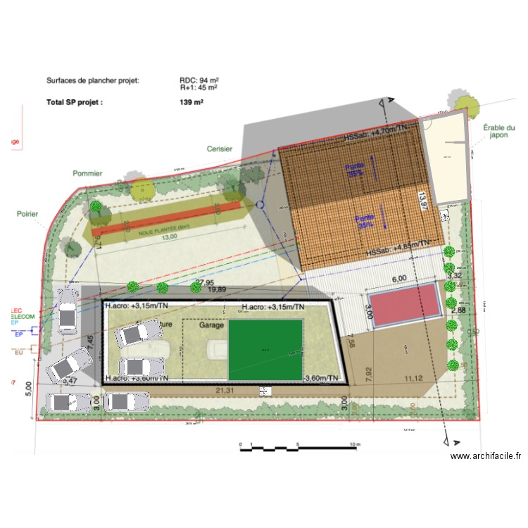 PLAN MASSE MESURES. Plan de 2 pièces et 59 m2
