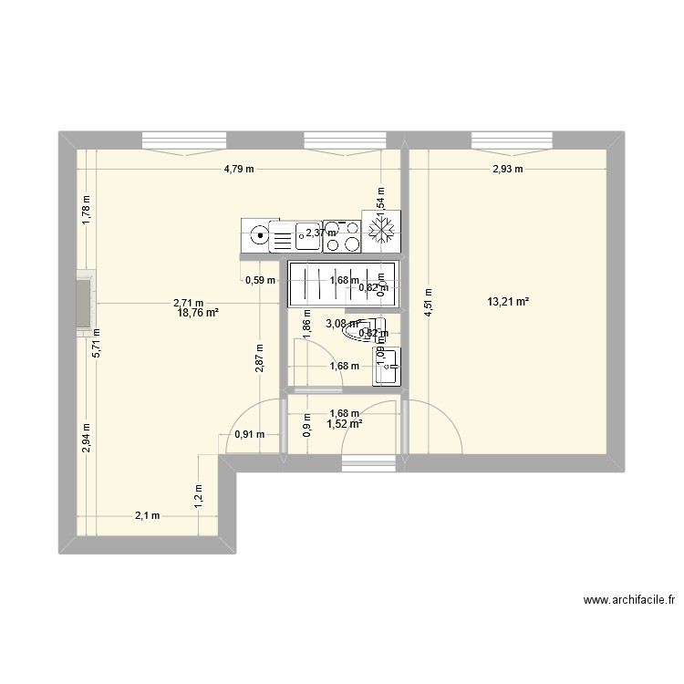 3 lucot- Vixay. Plan de 4 pièces et 37 m2