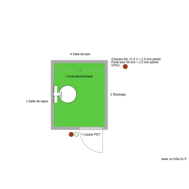 31066 Local panoramique. Plan de 1 pièce et 5 m2