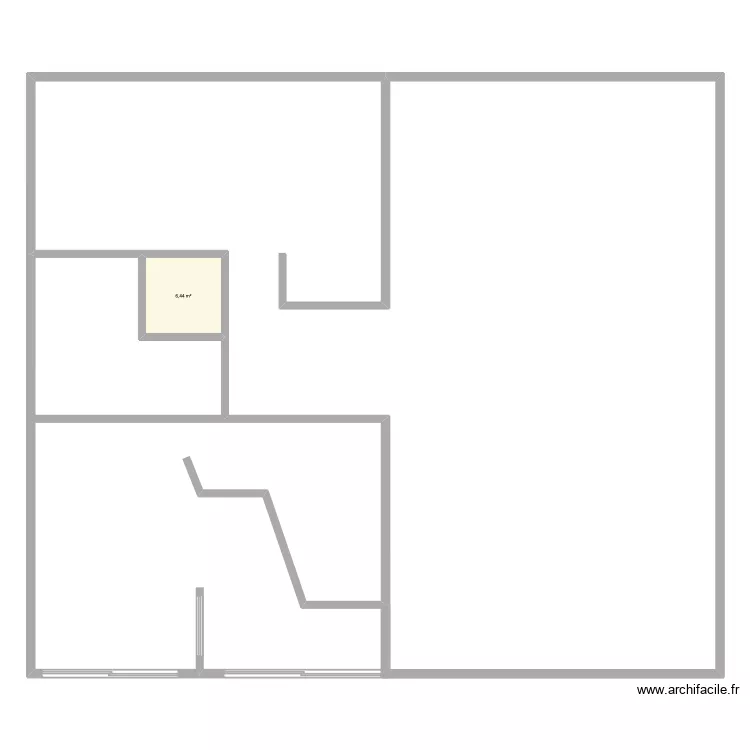 Au Four Au Moulin. Plan de 1 Pièce et 6 m²