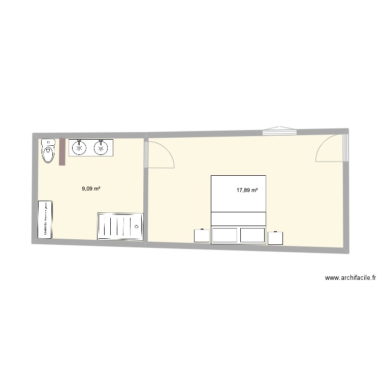 Recherche Mai 24 (2). Plan de 2 pièces et 27 m2