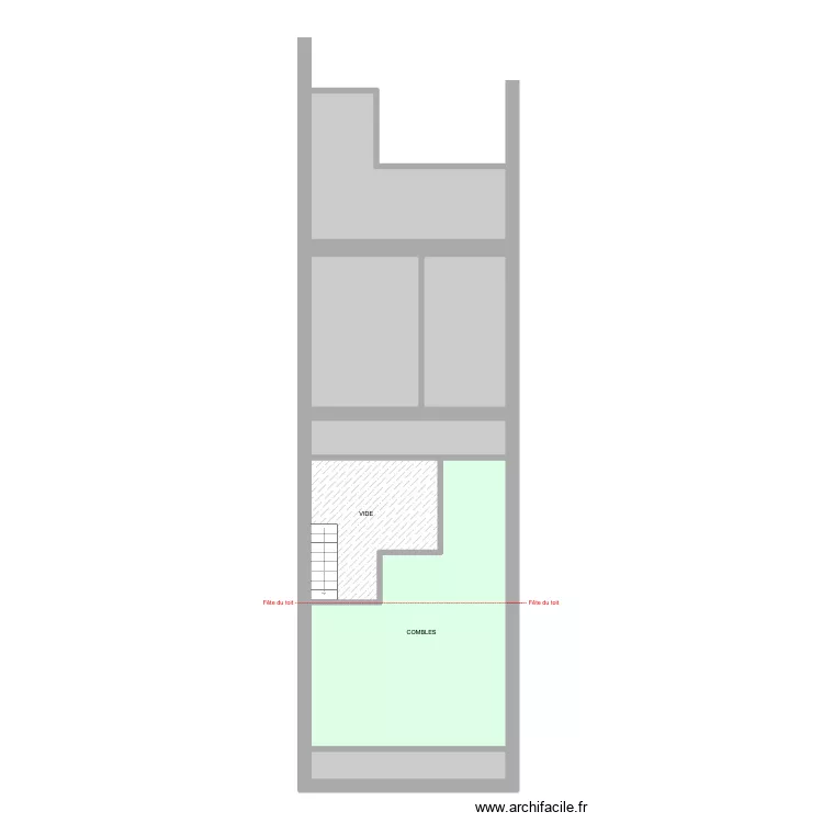 Li&eacute;geois 65 Rez+4 Existant - Projet&eacute; -. Plan de 8  et 81 m²