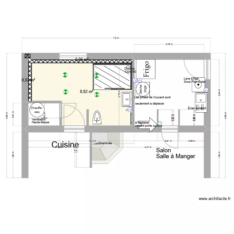 PLAN-GAR-22. Plan de 3 pièces et 9 m²