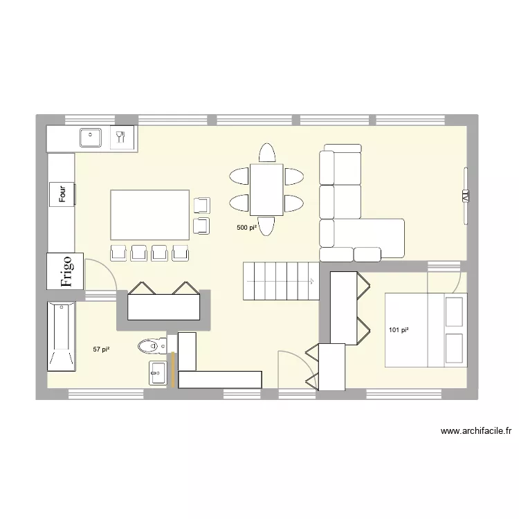 Chalet haut2. Plan de 3  et 61 m²