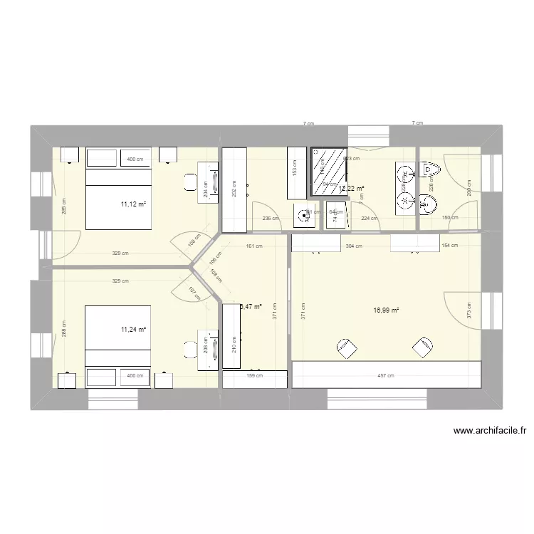 DL moins de portes. Plan de 
