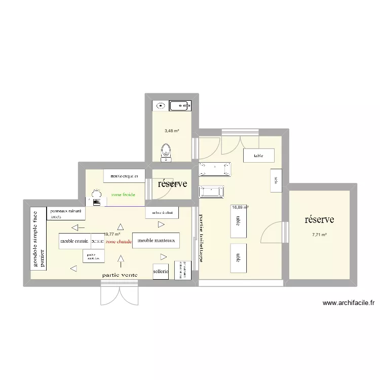 salon toil . Plan de 