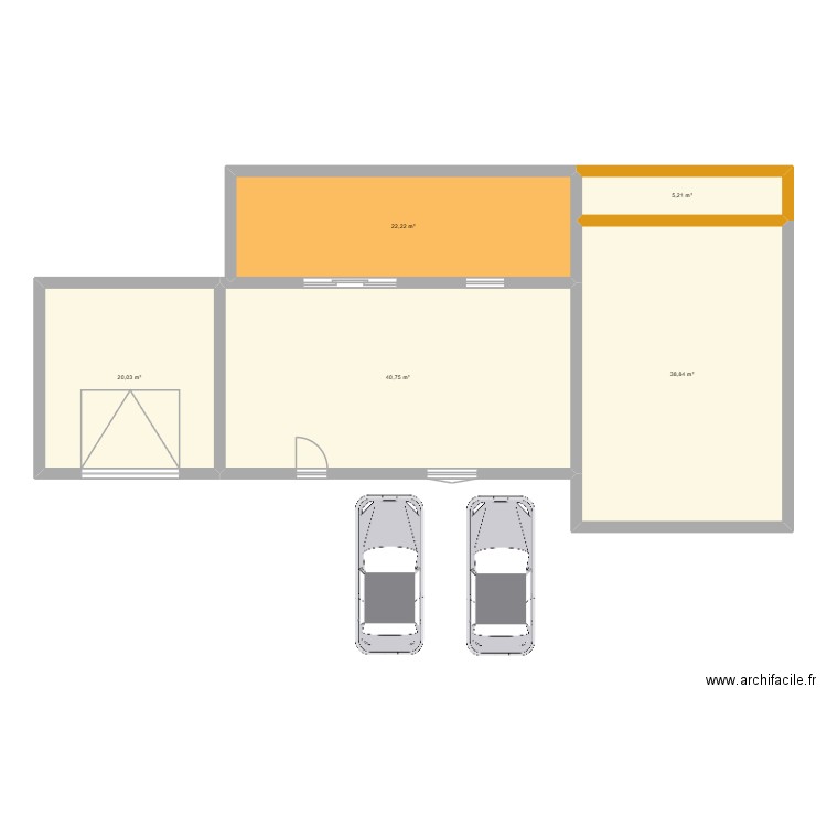 essai 2. Plan de 5 pièces et 127 m2