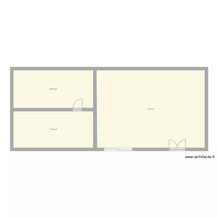 Maison 2. Plan de 3 Pièces et 106 m² Maison 2. Plan de 3 Pièces et 106 m²