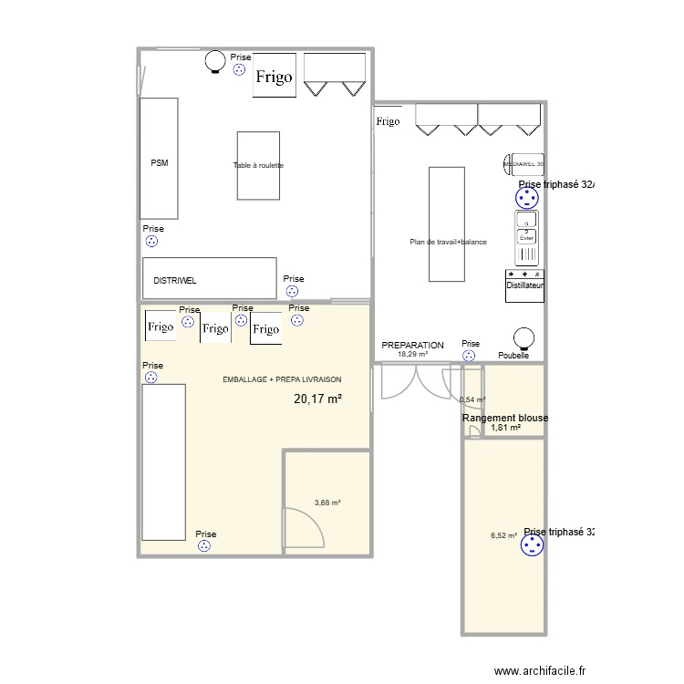 PRODUCTION LABONET. Plan de 6 pièces et 51 m2