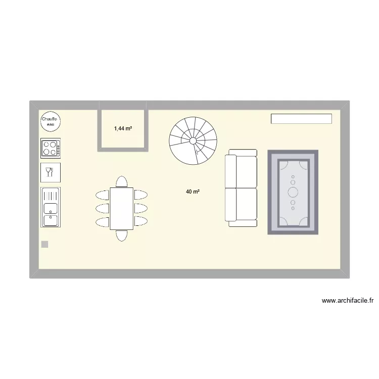 Pinel rdc. Plan de 2  et 41 m²