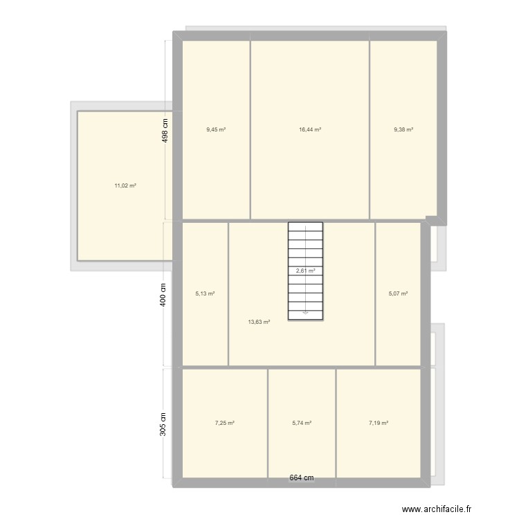 proust. Plan de 24 pièces et 232 m2