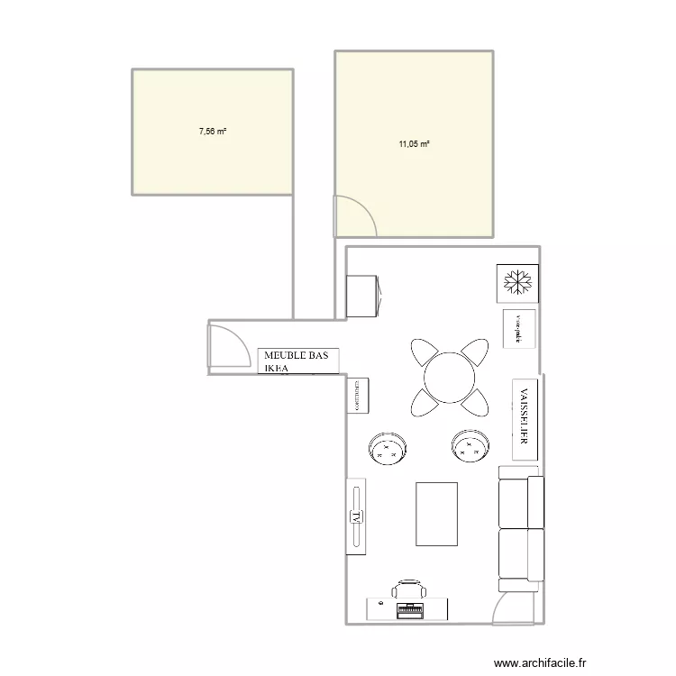 appartement. Plan de 2 et 19 m² appartement. Plan de 2 et 19 m²