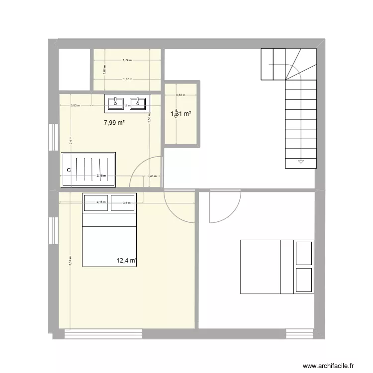etage lison. Plan de 