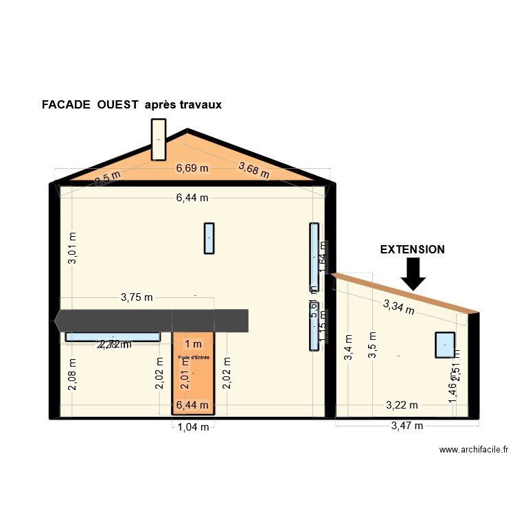 DP CAPO PLANS FACADE OUEST. Plan de 10 pièces et 48 m2