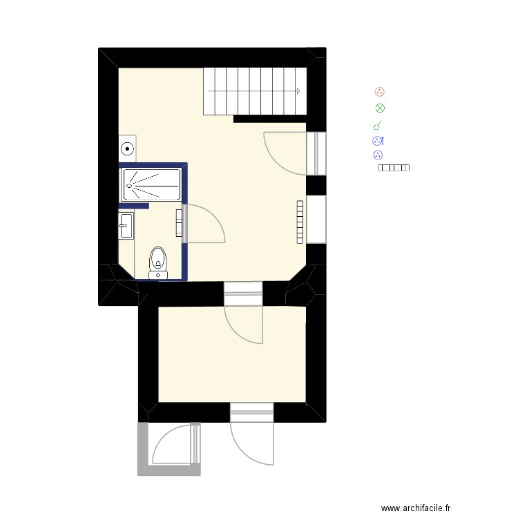 Gars - RDC - revision calques. Plan de 4 pièces et 23 m2