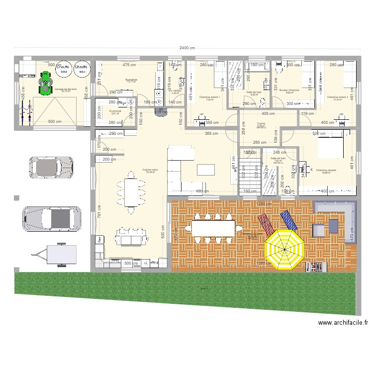 plan 3. Plan de 14 pièces et 271 m2