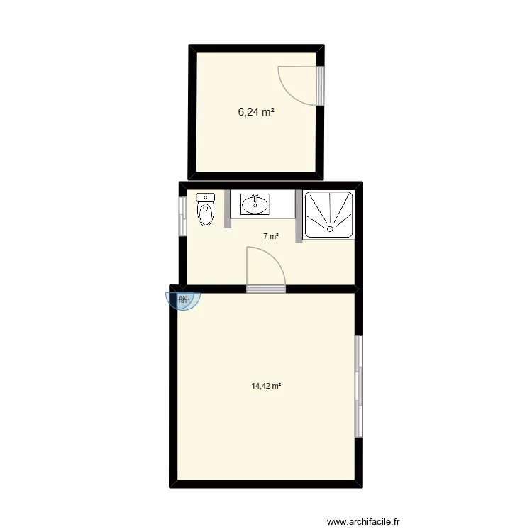 Villa 2 - Lantai 1 - BAGUNAN 02 - BASIC. Plan de 3  et 28 m²