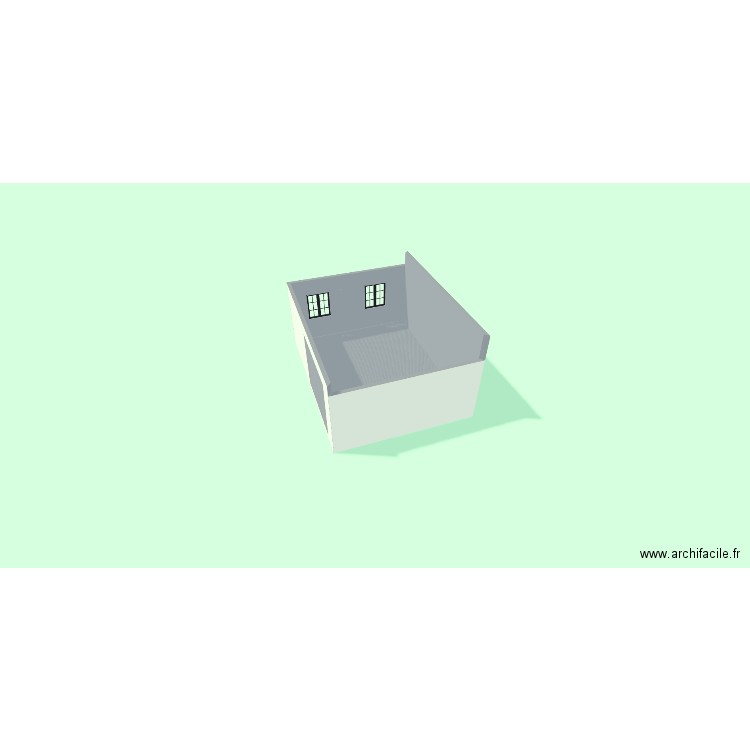 garage. Plan de 1 pièce et 34 m2