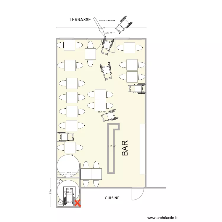LA VAUDAIRE - terrasse. Plan de 3 et 61 m² LA VAUDAIRE - terrasse. Plan de 3 et 61 m²