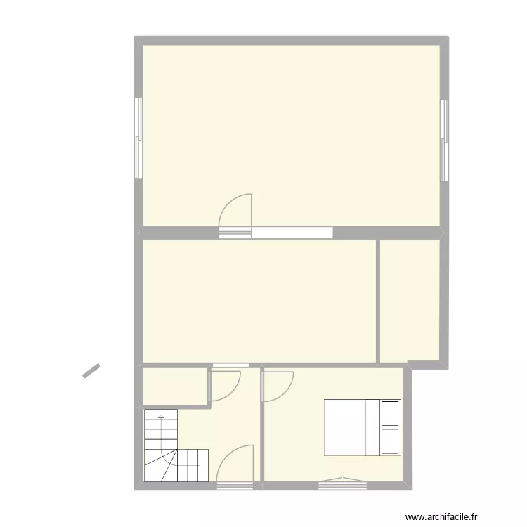 NEVEU RDC. Plan de 5  et 72 m²