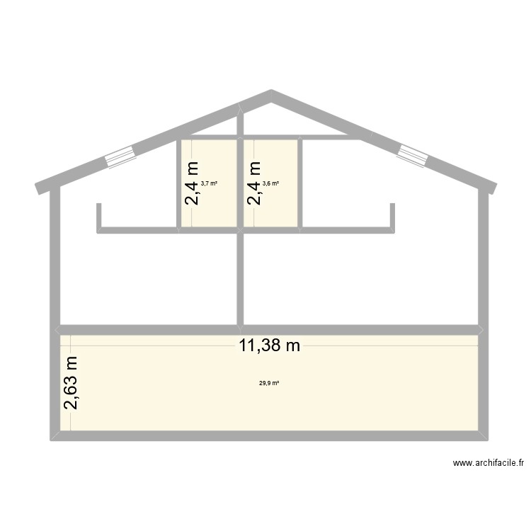 SM Duplex. Plan de 4 pièces et 35 m2