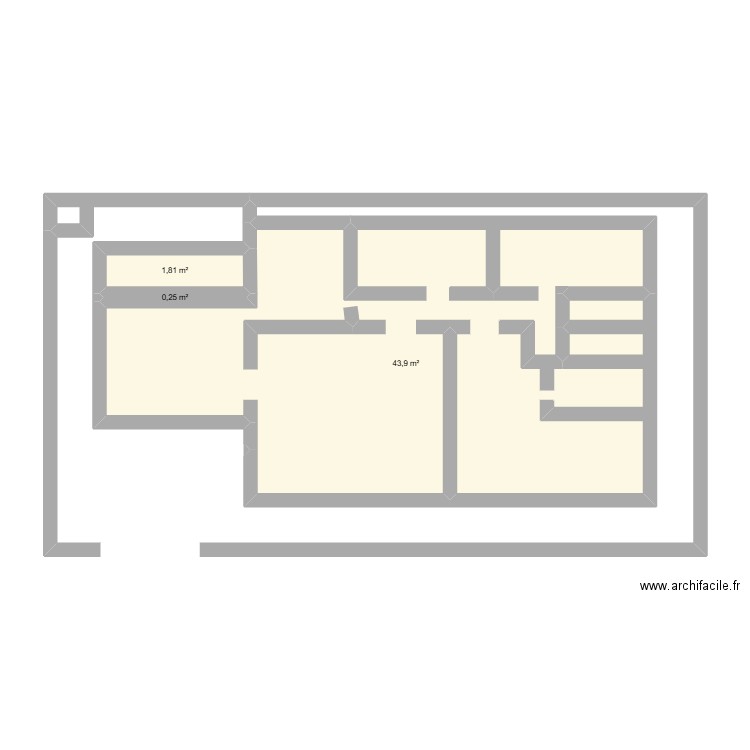 Plan LEBIEN. Plan de 3 pièces et 46 m2